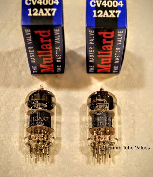 MULLARD PAIR (TWO) 12AX7 CV4004 Short Plate Preamp Tubes