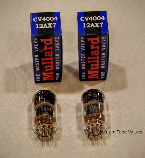 MULLARD PAIR (TWO) 12AX7 CV4004 Short Plate Preamp Tubes - Image 2