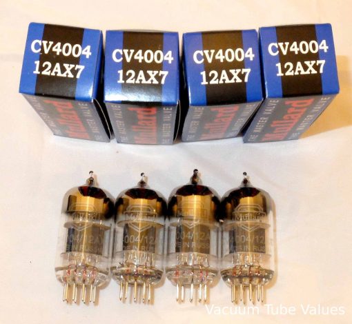MULLARD QUAD (FOUR) 12AX7 CV4004 Short Plate Preamp Tubes - Image 2