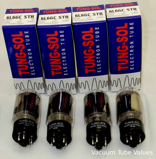 Tung-Sol Factory Platinum Matched QUAD (FOUR) 6L6GC STR Power Tubes