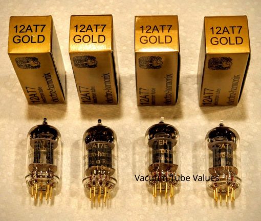 Electro-Harmonix GOLD QUAD FOUR NEW 12AT7 12AT7EH Gold Pin Tubes - Image 2