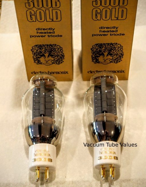 Electro-Harmonix GOLD Platinum Matched PAIR (TWO) Gold 300B Gold Pin