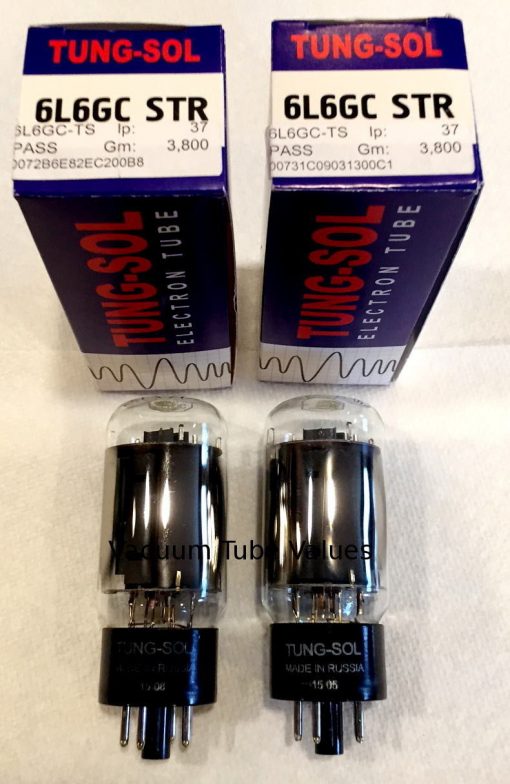 Tung-Sol Factory Platinum Matched PAIR (TWO) 6L6GC STR Power Tubes