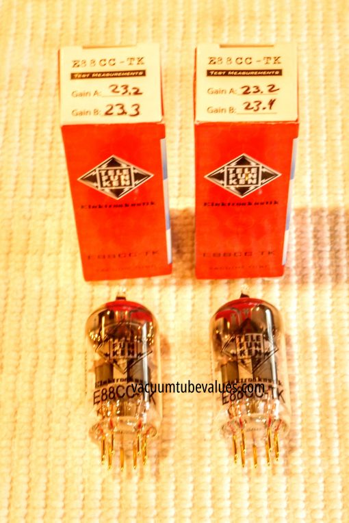 PAIR (TWO) Factory Matched and Balanced Telefunken Elektroakustic E88CC 6922 Black Diamond Tubes - Image 3