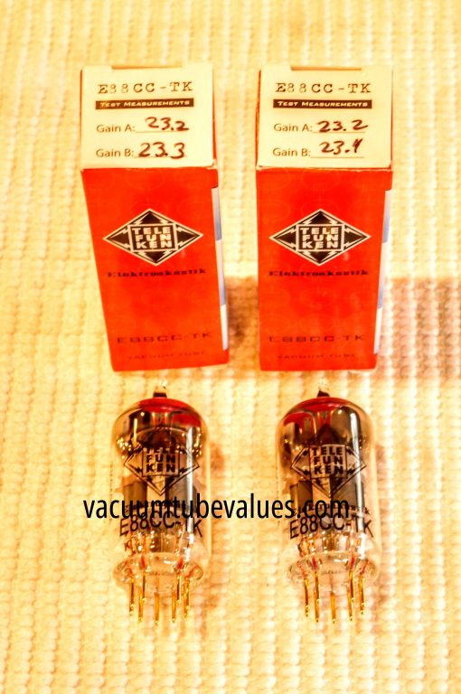 PAIR (TWO) Factory Matched and Balanced Telefunken Elektroakustic E88CC 6922 Black Diamond Tubes - Image 2