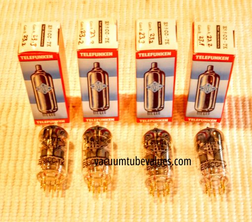 Quad (FOUR) Factory Matched and Balanced Telefunken Elektroakustic E88CC ECC88 6922 Black Diamond Tubes