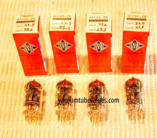 Quad (FOUR) Factory Matched and Balanced Telefunken Elektroakustic E88CC ECC88 6922 Black Diamond Tubes - Image 2