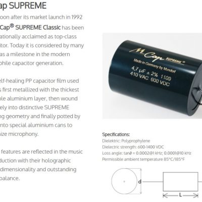 4 x 0,22µF Mundorf MCap Supreme® für KT66 KT77 EL34 amp 