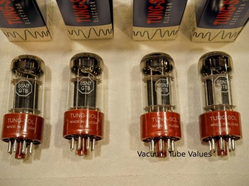 Tung-Sol Factory Platinum Matched QUAD FOUR Factory Tested 6SN7 6SN7GTB Tubes