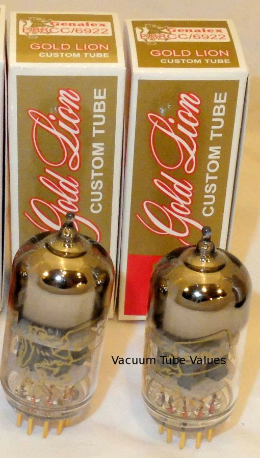 Genalex Platinum Matched PAIR NEW Gold Lion 6922 6DJ8 ECC88 tubes Gold Pins