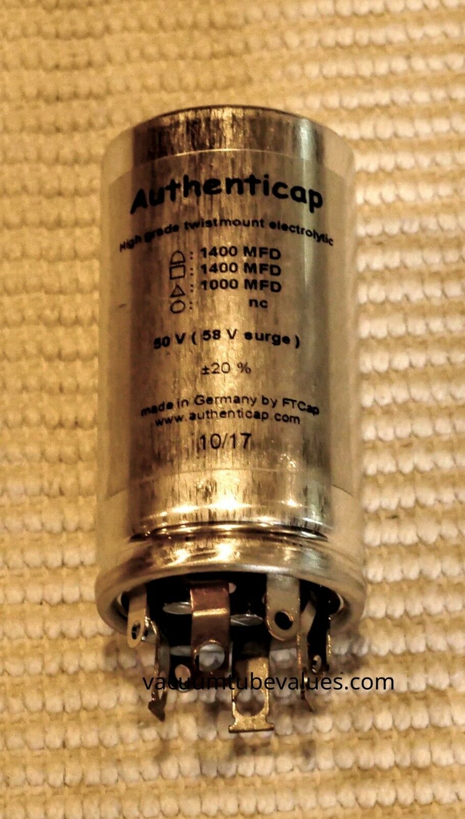 thumbnail image 2 of Authenticap 50/50/50/50 µF @ 500VDC Capacitor Can – For Citation II And Other Tube Amps 2 of 5