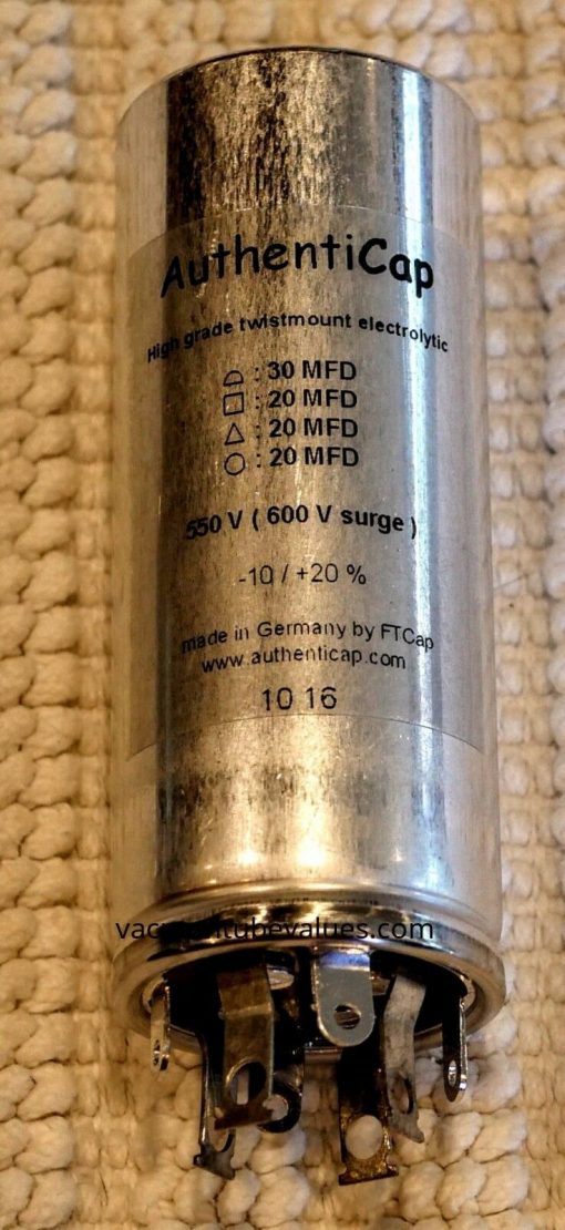 SINGLE 30-20-20-20 MFD 550V (600V Surge) Twist Lock Capacitor Authenticap KTL-13