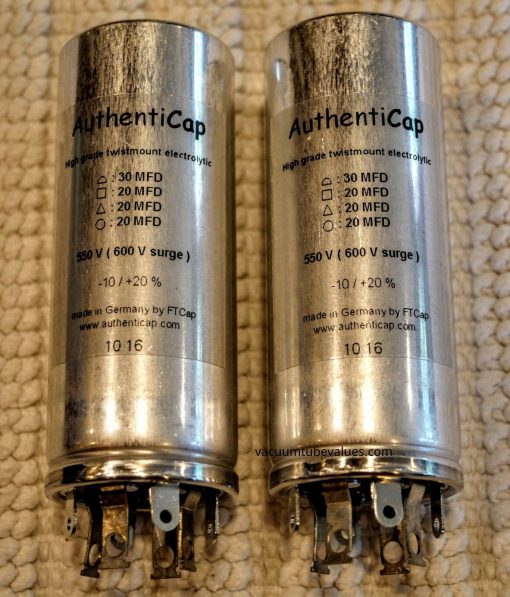 TWO 30-20-20-20 MFD 550V (600V Surge) Twist Lock Capacitor Authenticap KTL-13