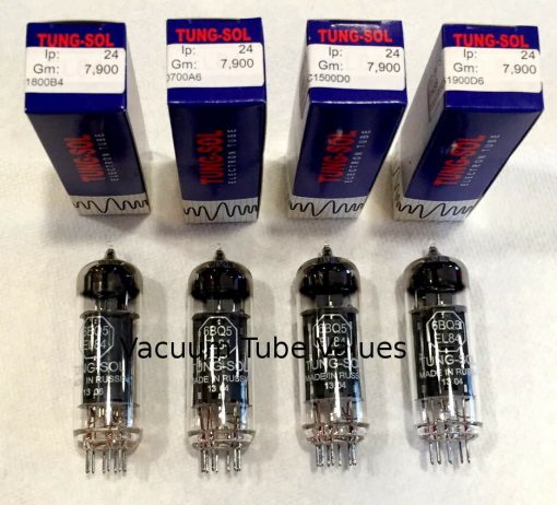 Tung-Sol  Factory Platinum Matched QUAD (Four) EL-84 Power Tubes