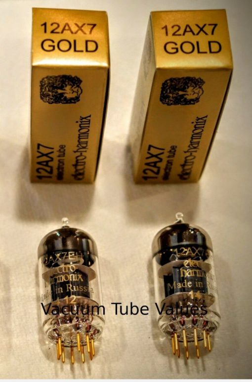 Electro-Harmonix PAIR (TWO) 12AX7 12AX7EH GOLD Tubes