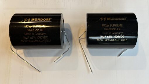 PAIR (two) Mundorf MCap Supreme Silver Gold Oil 10 uf