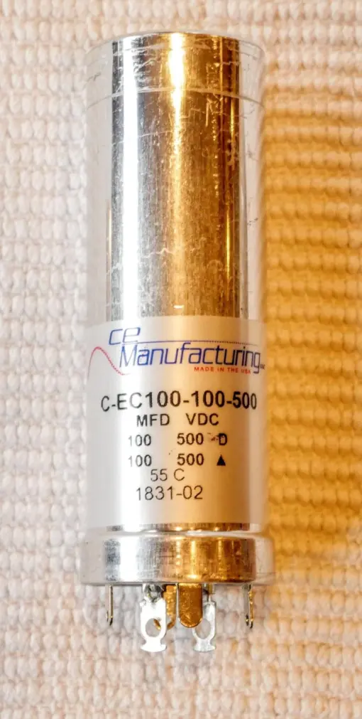 Capacitor CE MFG CAN ELECTROLYTIC MALLORY 500V 100-100 MFD USA