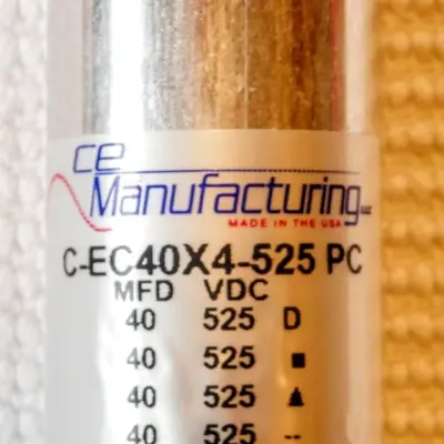 Advanced  Share Capacitor CE MFG CAN ELECTROLYTIC MALLORY 525V, 40-40-40-40 MFD USA