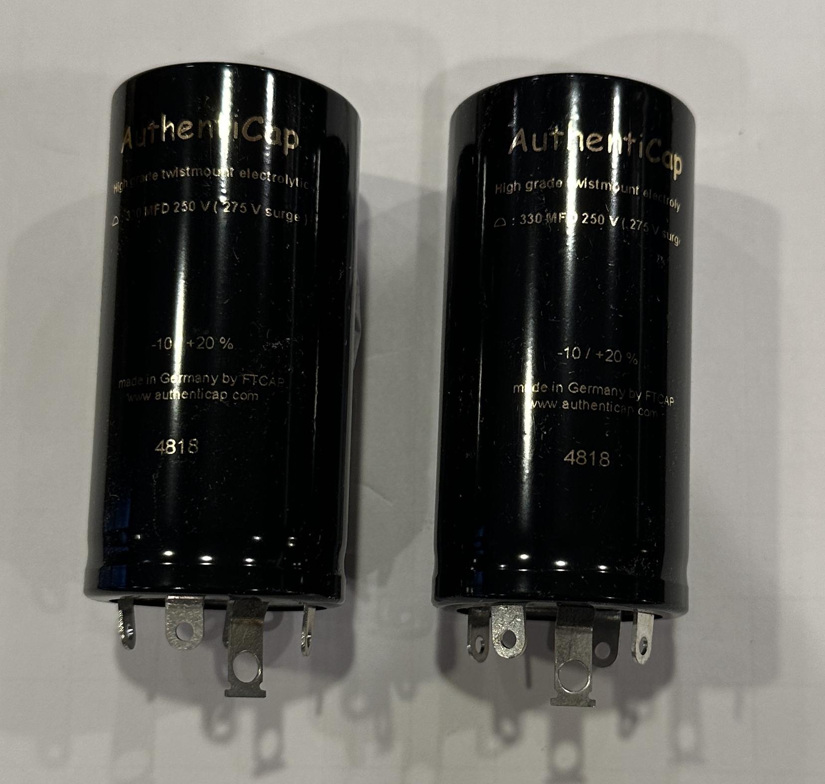 PAIR TWO 330 UF MFD 250V KTL3-3 Twist Lock Capacitors Authenticap for McIntosh and others - Image 2